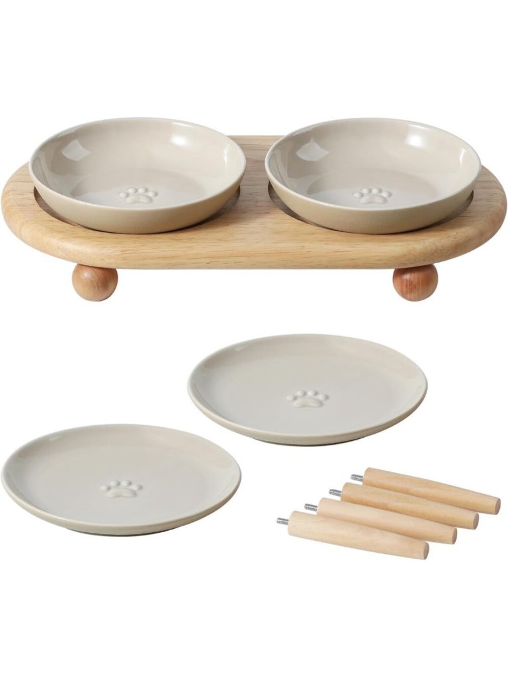 Elevated Ceramic Cat Bowls Set for Food & Water - Stylish & Functional Pet Dish
